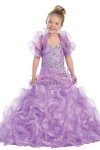 Lilac Organza Strapless Beaded Pageant Dress