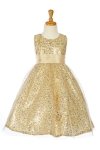 Fuchsia Sleeveless Tulle Sequin Dress