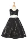 Fuchsia Sleeveless Tulle Sequin Dress