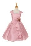 Silver Elegant Ruffle Taffeta Flower Girl Dress