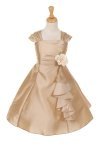 Silver Elegant Ruffle Taffeta Flower Girl Dress