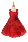Silver Elegant Ruffle Taffeta Flower Girl Dress