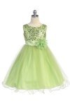 Gorgeous Fuchsia Sequined Round Neck Tulle Overlaid Girl Dress