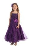 Red Jeweled Bodice Ruffle Layered Organza Flower Girl Dress