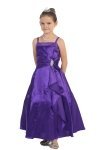 Teal Green Brilliant Satin Rufflel Detail A-line Flower Girl Dress with Sparkles