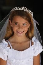 Floral & bead headpiece with embroidered veil