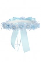 Flower and Ribbon Head Piece - Sky blue