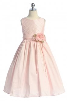 Flower Girl Dress with Waffle Shaped Bodice