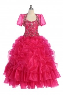 Fuchsia Ball Gown Dress with Crystal Beaded Bodice Fuchsia Ball Gown Dress with Crystal Beaded Bodice