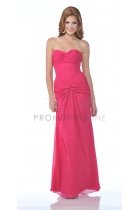 Fuchsia Chiffon Strapless SWeetheart Dropped Waistline Bridesmaid & Prom Dress