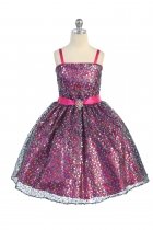 Fuchsia Multi Sequin Stunning Flower Girl Dress