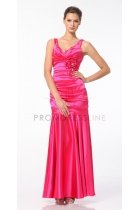 Fuchsia Pleated Bodice with Floral Detail Mermaid Bridesmaid Dress