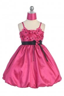 Fuchsia Taffeta Flower Girl Dress