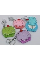 Green Cupcake Keychain with Mirror