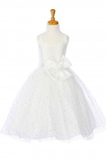 Ivory Ballerina Flocked Sparkle Skirt Dress