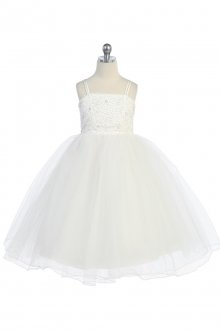 Ivory Beautiful Beaded Ballerina Style Flower Girl Dress Ivory Beautiful Beaded Ballerina Style Flower Girl Dress