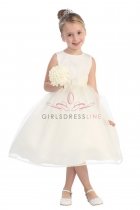 Ivory Classic Organza Girl Dress with Brilliant Sparkles