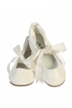 Ivory Infant Shoes with Ribbon