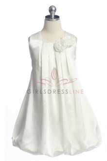 Ivory Satin Bubble Flower Girl Dress Ivory Satin Bubble Flower Girl Dress