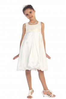 Ivory Sequined bodice Flower Girl Dress