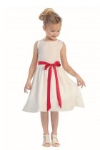 Ivory Sleeveless Chiffon Dress with Sash