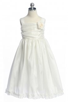 Ivory Sleeveless Taffeta Flower Girl Dress Ivory Sleeveless Taffeta Flower Girl Dress