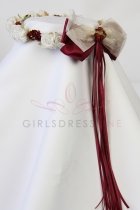 Ivory/Burgundy Head piece for the flower girl