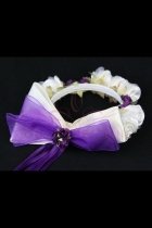 Ivory/Eggplant Hair Bun Wrap