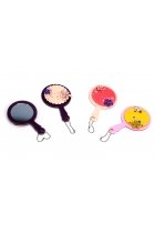 Ivory/Fuchsia Mirror Keychain