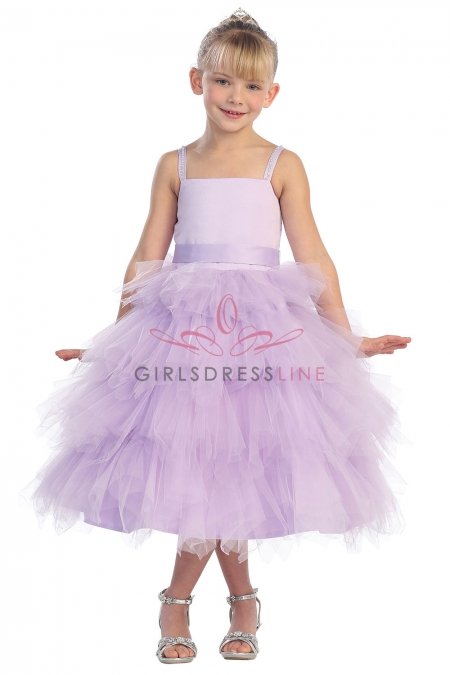 Lilac Multi Layered Tulle Skirt Dress