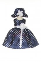 Navy Adorable Polka Dots Baby Girl Dress