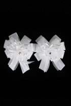 Paired Small Hair Clips with Rhinestone Accents