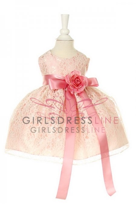 Peach/Rose Elegant Lace Baby Girl Dress Peach/Rose Elegant Lace Baby Girl Dress