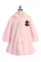 Pink Elegant Sherpa Cuddle Girls Coat