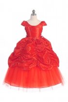 Red Cinderella Flower Girl Dress with Cap sleeves