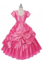 Rose Extravagent Taffeta Pick-Up Dress with Marching Bolero Jacket