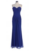 Royal Blue Chiffon Strapless SWeetheart Dropped Waistline Bridesmaid & Prom Dress