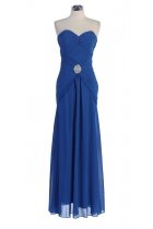 Royal Blue Strapless Sweetheart Twist & Gathered Chiffon Long Bridesmaid & Prom Dress