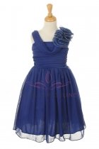Royal Blue Yoru Chiffon Short Flower Girl Dress