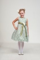Sage/Sage Elegant Lace Flower Girl Dress