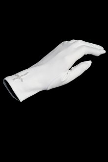 Satin Glove with Pearl Cross