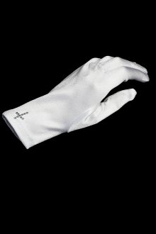 Satin Glove with Rhinestone Cross