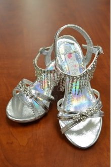 Silver Pageant Girl Sandals