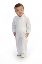 White Adorable Shantung Poly Romper and Vest Set