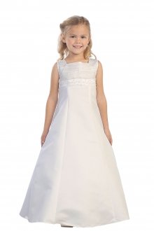 White A-line Embroidered Bodice Dress