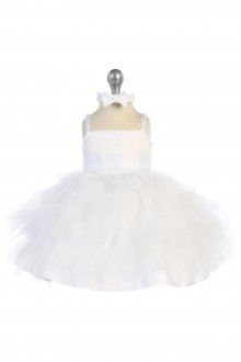 White Baby Multi Layered Tulle Skirt Dress