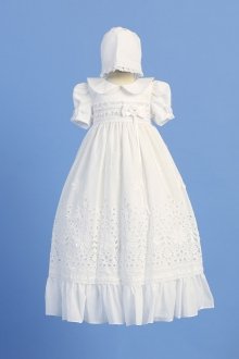 White Cotton Christening Gown