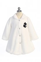 White Elegant Sherpa Cuddle Girls Coat