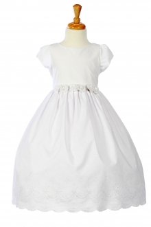 White French Eyelet Cotton Communion Dress