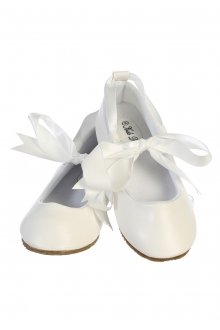 White Infant Shoes with Ribbon